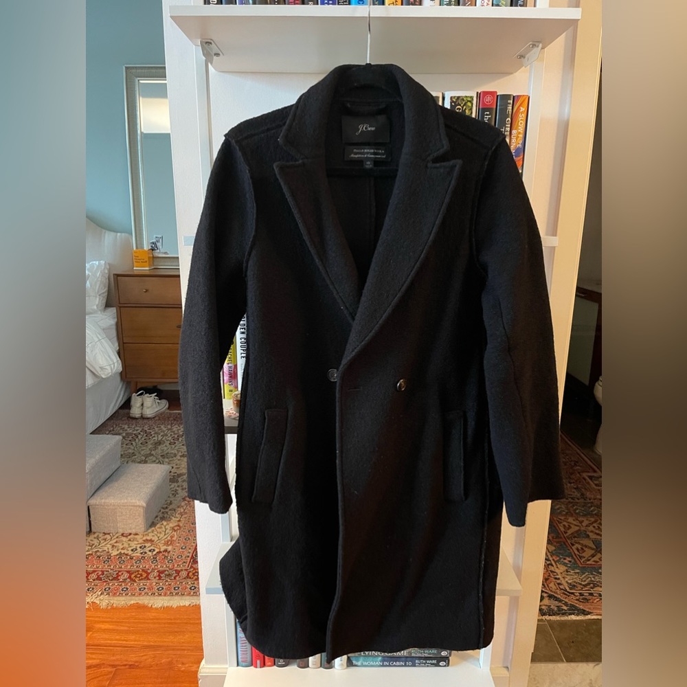 J. Crew Black Wool Topcoat